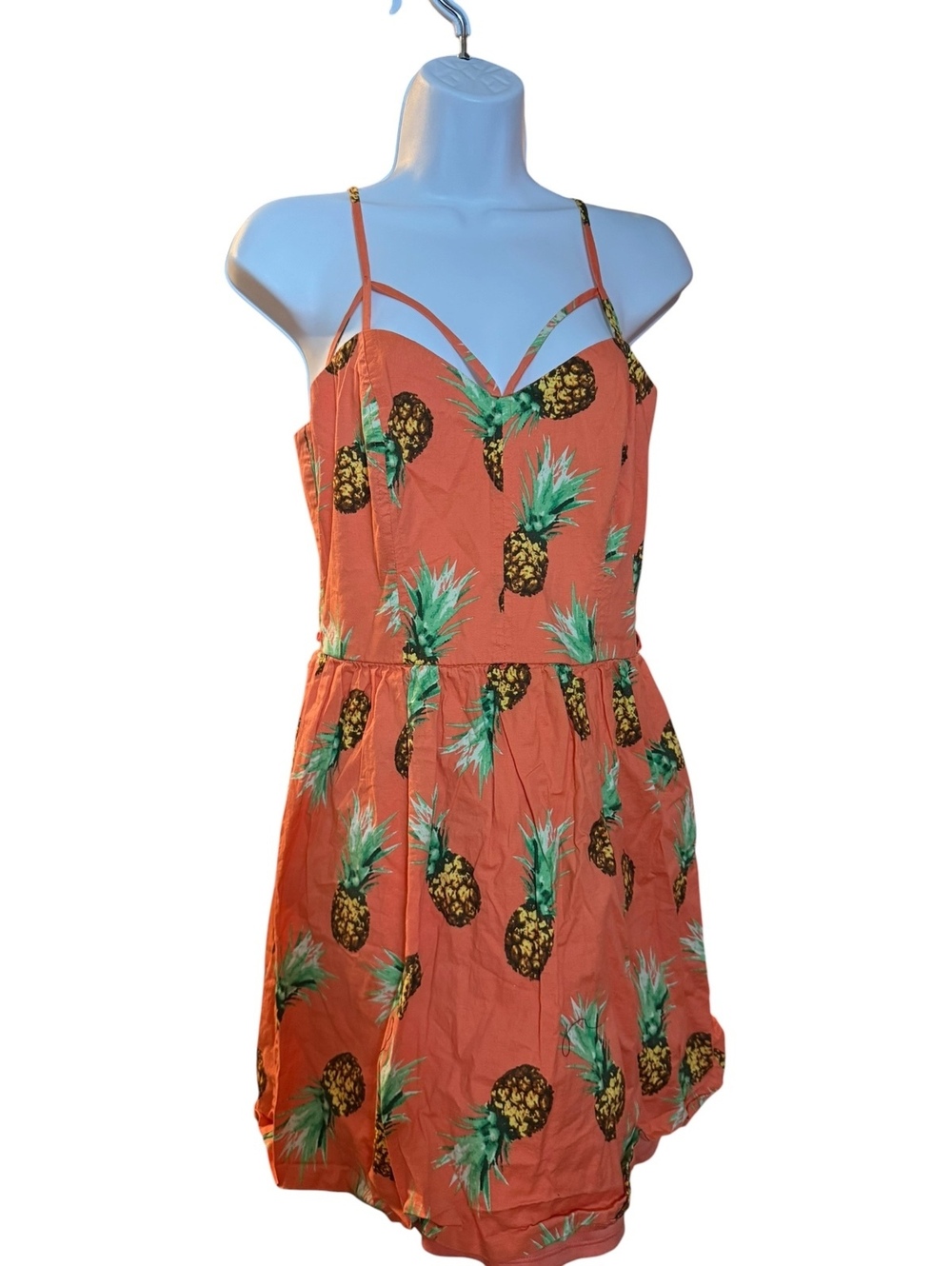 Charlotte Russe Pineapple Print Orange Summer Dress